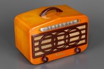 Rare Belletone 126 ’3-Ring’ Catalin Radio in Yellow + Maroon